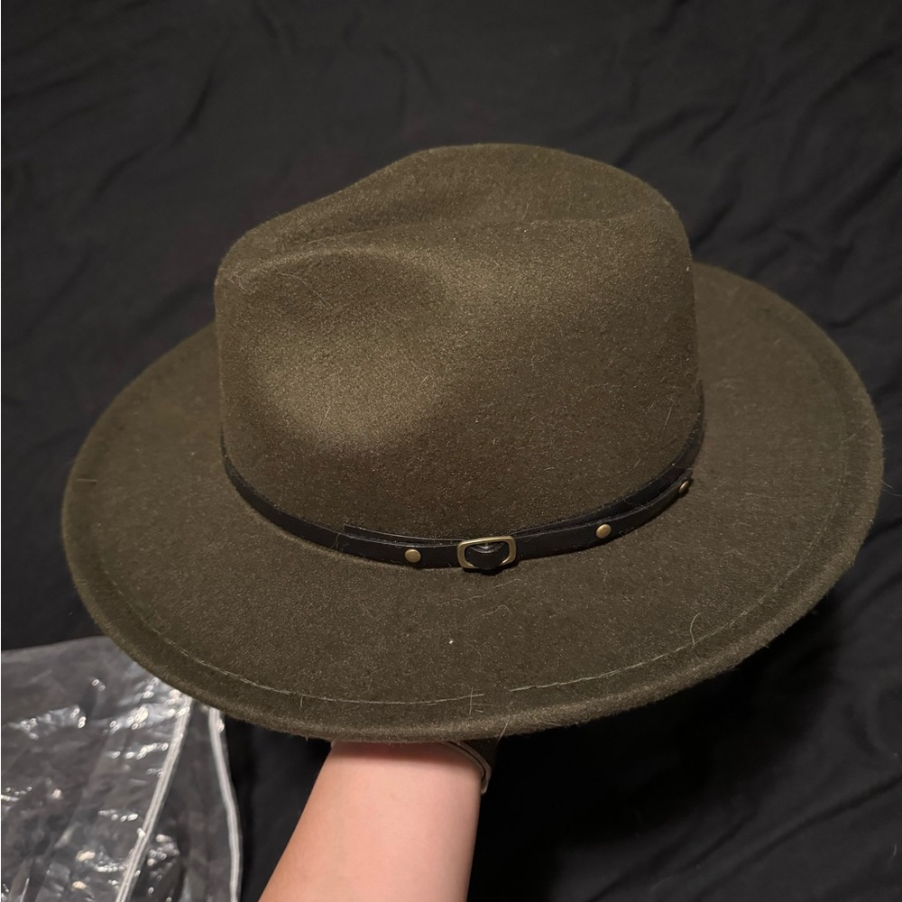 Olive Green Fedora Hat